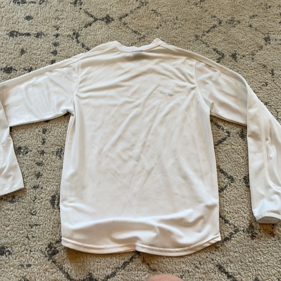 NIKE White V Neck Long Sleeve DriFit Shirt Long Sleeve Youth LARGE - Picture 6 of 6